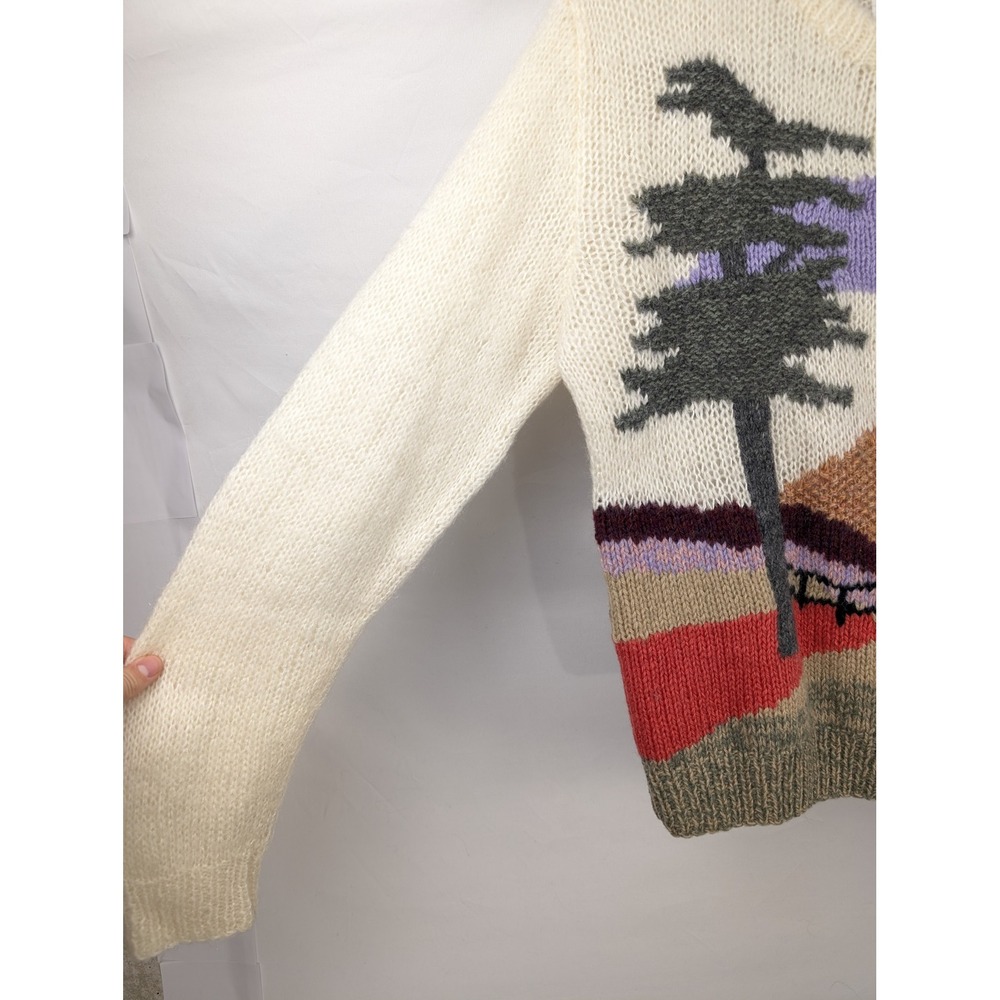Vintage 90s Deans of Scotland Shetland Wool Sunset Sweater M Cottagecore Granny - Picture 2 of 8